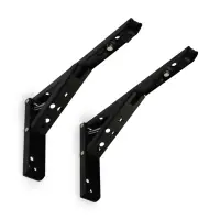 Кронштейн складной для столов и полок ТУНДРА, F001, 2 шт., длина 250 мм, сталь, черный