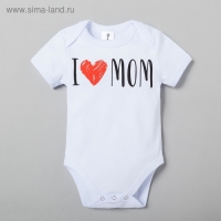 Боди Крошка Я "Love mom", белый, р.22, рост 62-68