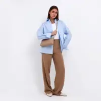 Сумка женская кросс-боди на молнии, 25.5&times;6.5&times;12.5 см, бежевая