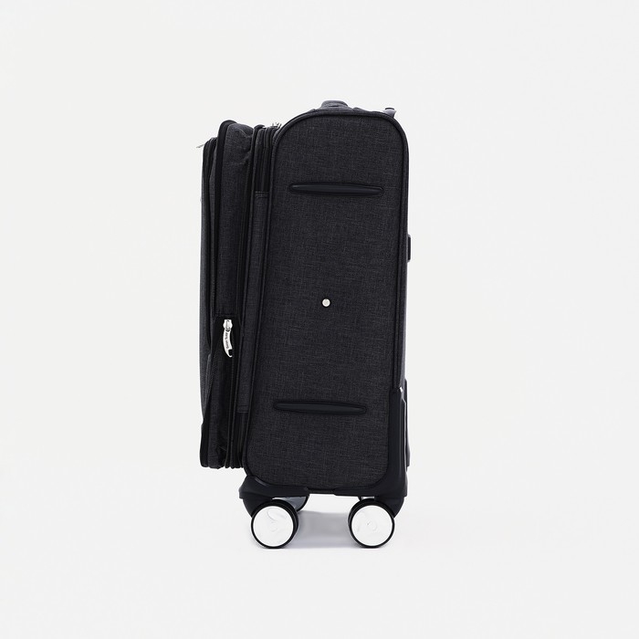 Чемодан малый 20", наружный карман, кодовый замок, цвет чёрный