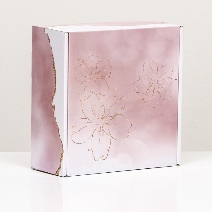 Коробка самосборная, без окна Коробка самосборная, без окна "Present" 19 х 19 х 9 см