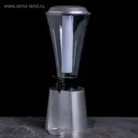 Башня пивная &laquo;Металлик&raquo;, 3 л, колба для льда, с подсветкой, 2 батарейки CR=2032, пластик, серебристая