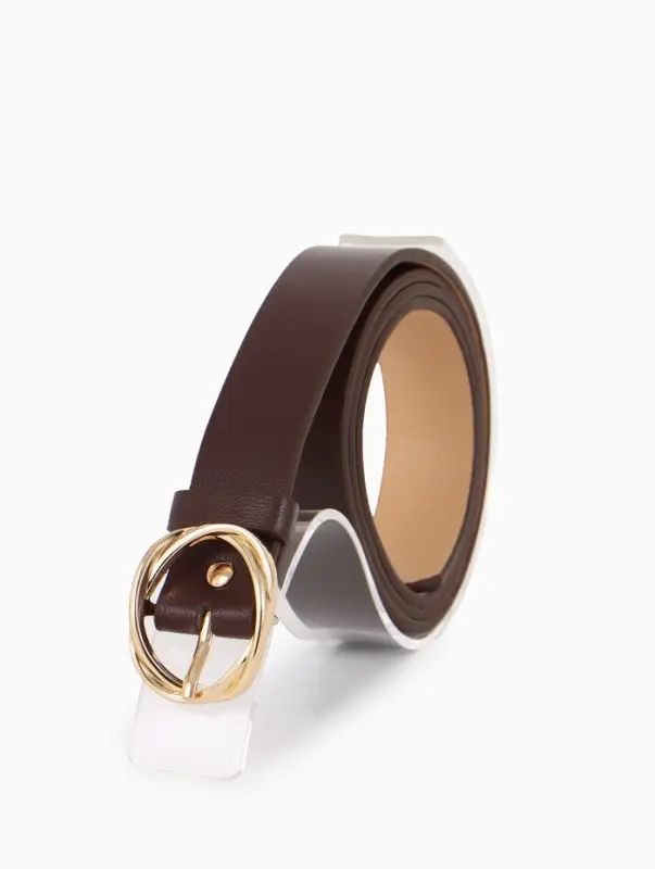 Ремень жен 05-01-01-01, Июнь2510, 2,9*0,3*110 см, без винта, пряж золото, 1 прокол, корич