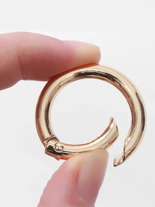 Кольцо-карабин, d=25/35 мм, толщина - 5 мм, 5 шт., цвет золотой