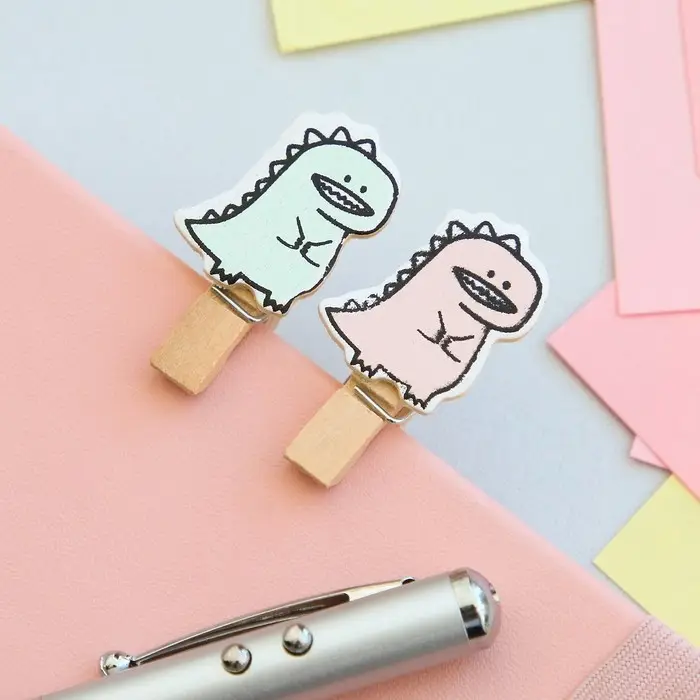 Прищепки декоративные с верёвкой для подвеса «Дракоши» набор 10 шт., 1,5 × 12 × 14 см