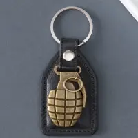 Кожаный брелок для ключей на кольце &laquo;Граната&raquo;, (кожзам), 6.8&times;4 см