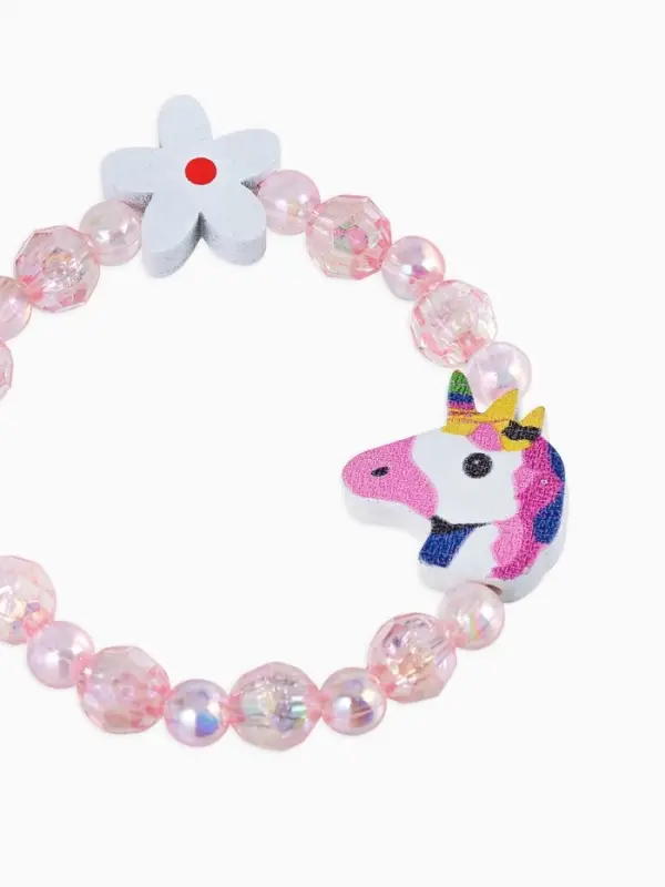 Браслет детский &laquo;Выбражулька. Единорог с цветочком&raquo;, d=5 см, МИКС