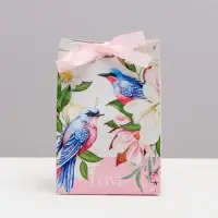 Пакет подарочный с лентой, упаковка, «With love» , 13 х 19 х 9 см