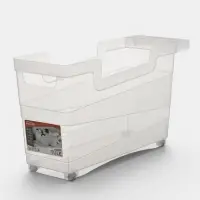 Контейнер хозяйственный с ручкой на колёсиках, 12.5 л, 45&times;16&times;25.5 см, цвет прозрачный