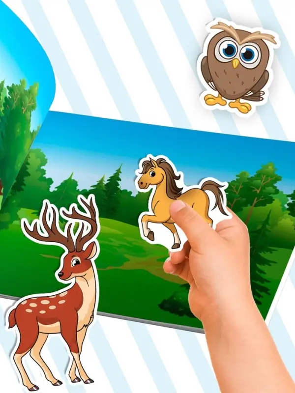 250 наклеек набор &laquo;Животные&raquo;, 7 шт. по 8 стр.