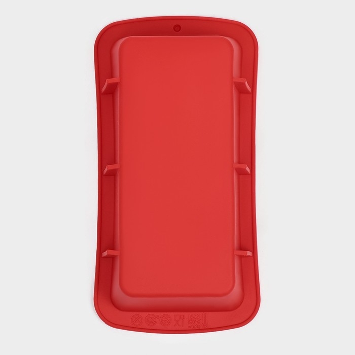 Форма для выпечки Доляна &laquo;Хлеб&raquo;, силикон, 16,5&times;8,3&times;5,3 см, внутр.размер 14,5&times;6,3&times;5,3 см, цвет красный