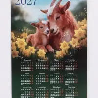 Календарь 2027, настенный, А2 &laquo;Коза и козленок&raquo;