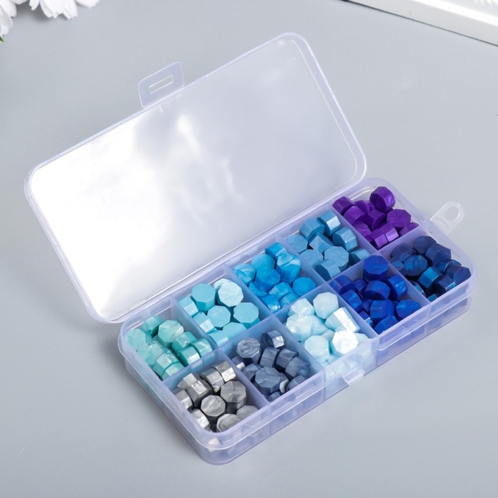 Набор сургуча Набор сургуча "Оттенки синего" перламутр 10 цветов 12,7х6,5х2 см