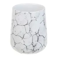 VETTA Стакан для ванной комнаты, 400 мл, 10,5x9x9 см, керамика, "Космос", мрамор белый
