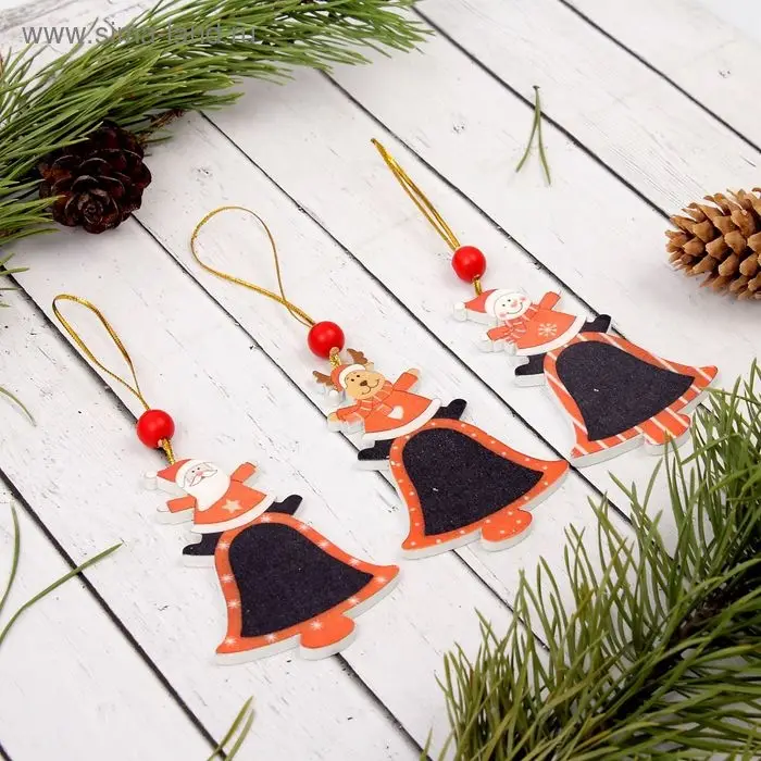 Елочная игрушка «Веселимся» с досочкой для пожеланий, под мел, МИКС Елочная игрушка «Веселимся» с досочкой для пожеланий, под мел, МИКС