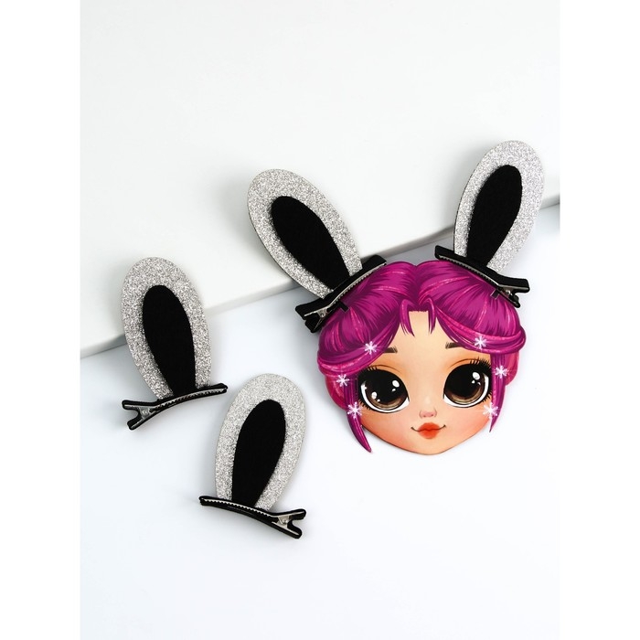 Заколки-ушки для волос «Девчуля», ушки зайки, 1 х 5 х 9 см Заколки-ушки для волос «Девчуля», ушки зайки, 1 х 5 х 9 см