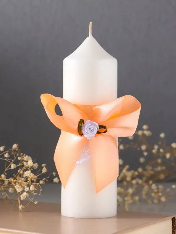 Свечи свадебные  Свечи свадебные "Пышный" набор 3 шт (16 см + 2 шт по 18 см), абрикосовый