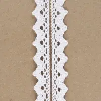 Кружево вязаное, 14 мм, 15&plusmn;1 м, белое