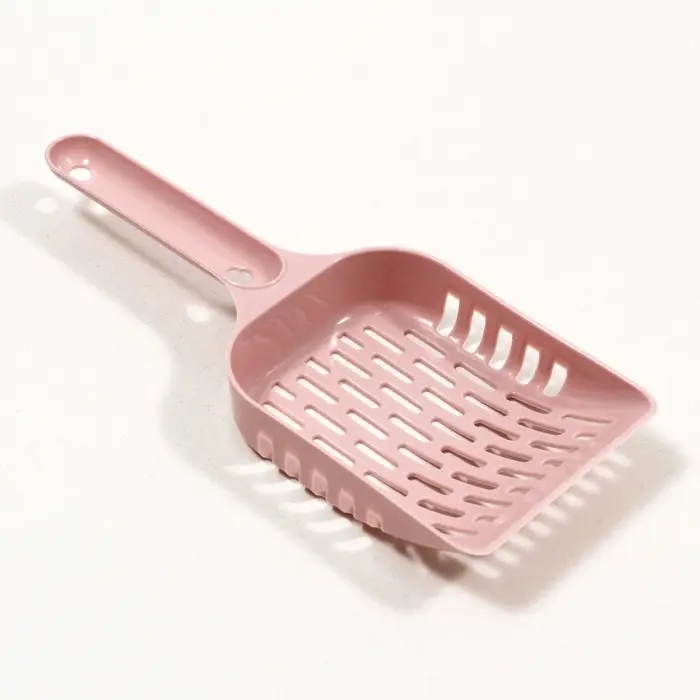 Лоток для кошек, 50.5&times;39&times;23 см, с сеткой и совком, пластик, розовый