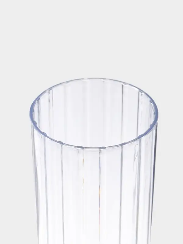 Ваза настольная пластик "Венера" полосы, 29,5х9,5 см, прозрачный