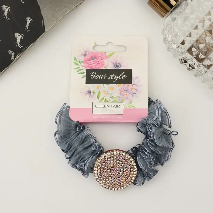 Резинка для волос Резинка для волос "Мюриэль" волны круг, 5 см, голубой