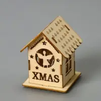 Ёлочная игрушка &laquo;Домик с ангелом&raquo;, 6&times;4.5&times;4.5 см, от батареек, свечение тёплое белое