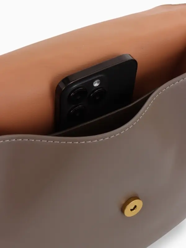 Сумка женская мессенджер TEXTURA на магните, с косметичкой, 28&times;4&times;20 см, серая