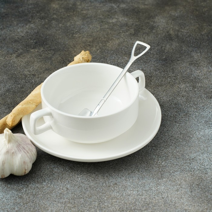 Ложка десертная из нержавеющей стали Magistro «Лопата», длина 15,5 см, форма прямоугольная, цвет серебряный