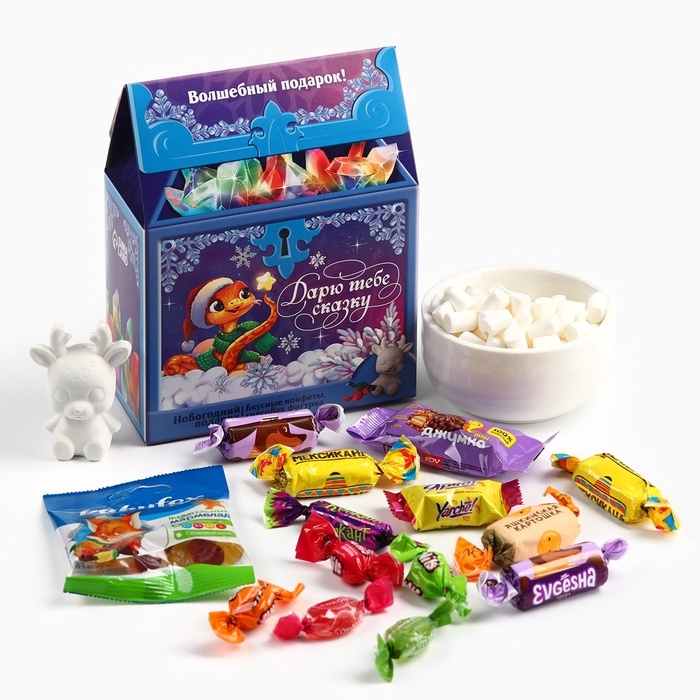 Сладкий детский подарок «Дарю тебе сказку»: шоколадные конфеты с гипсовой фигуркой, 500 г. Сладкий детский подарок «Дарю тебе сказку»: шоколадные конфеты с гипсовой фигуркой, 500 г.
