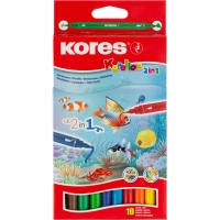Фломастеры Kores 10цв,двусторон,вент.колп, 29021