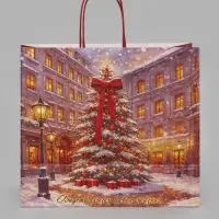 Пакет подарочный крафтовый &laquo;Сказка&raquo;, 32&times;28&times;15 см