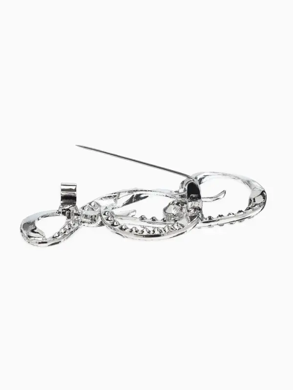 Брошь &laquo;Нота. Скрипичный ключ&raquo;, белая в серебре