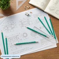 Карандаш чернографитный плаcтик, с ластиком,HB,зелен.корпус