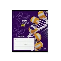 Тетрадь 24 листов в клетку ErichKrause "Sport DNA", выборочный УФ-лак, блок офсет 100% белизна, МИКС