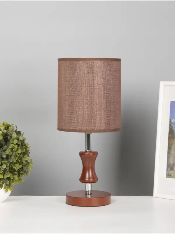 Лампа настольная RISALUX ЭКО &laquo;Кло&raquo; 1&times;40 Вт Е27 кофе/хром 16&times;16&times;38 см