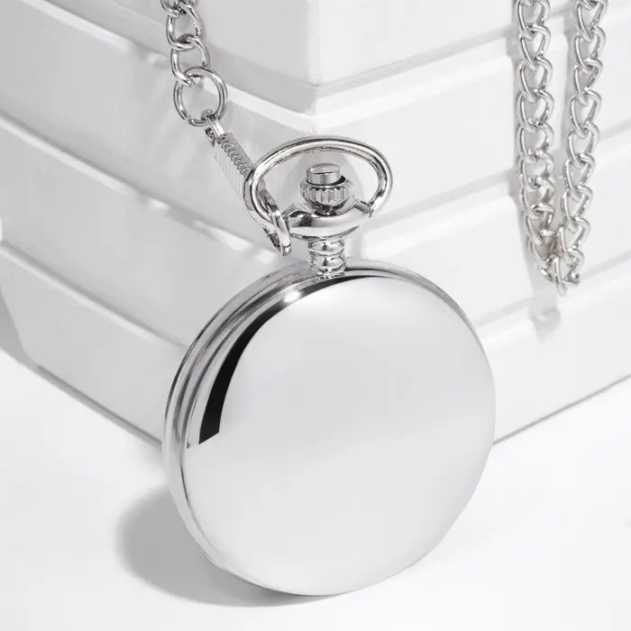 Часы карманные &laquo;Классика&raquo;, кварцевые, длина цепочки 40 см, циферблат d=4.5 см, под гравировку