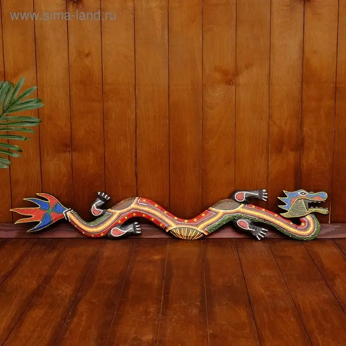 Панно настенное  Панно настенное "Дракон цветной" дерево 100х16х2 см МИКС