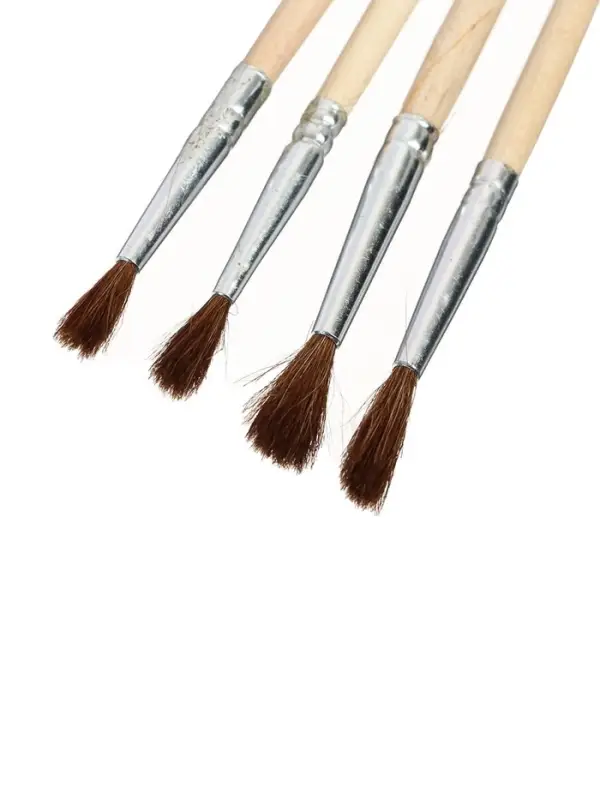 Набор кистей для рисования, пони, 4 штуки: № 2, 4, 6, 8, круглые, деревянная ручка, международный размер