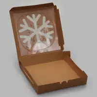 Коробка складная Снежинка крафт 20 х 20 х 4 см (фас 20шт)