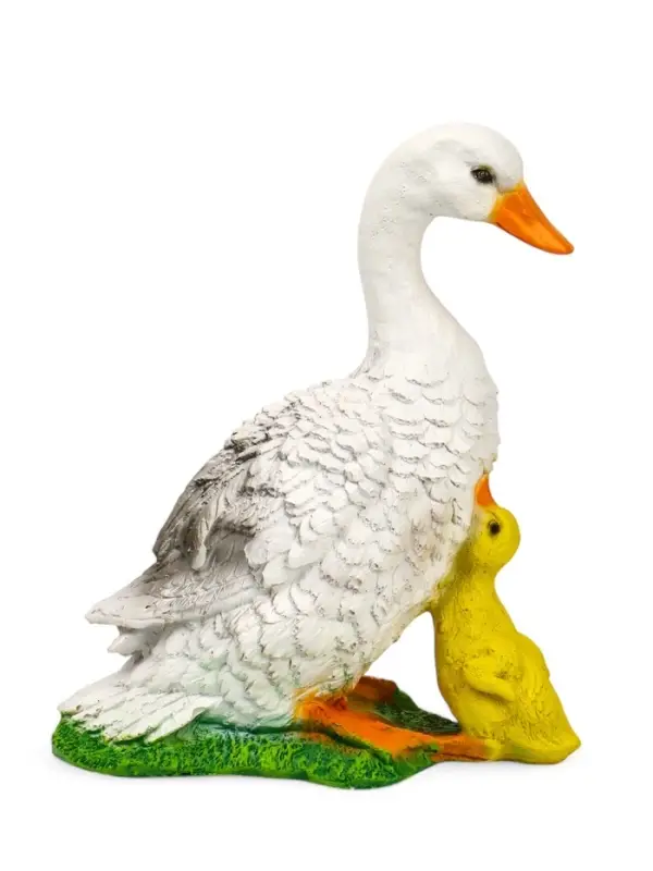 Садовая фигура из полистоуна &laquo;Утка с утёнком&raquo;, 31&times;24&times;13 см