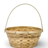 Корзина плетёная для хранения, 26&times;26&times;12 см, ручка h=18 см, бамбуковая, цвет натуральный