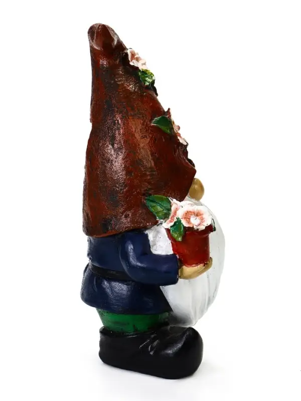 Садовая фигура - фонарь из полистоуна &laquo;Гном садовод&raquo;, 16&times;13&times;27 см, Greengo