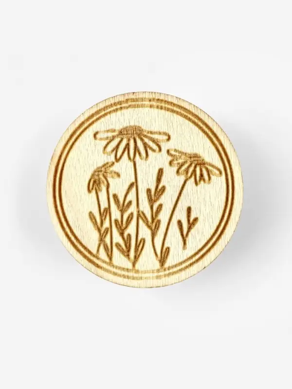 Игольница &laquo;Цветы&raquo; TEIRA, с магнитом, круглая, d=3 см, набор 2 шт., деревянная