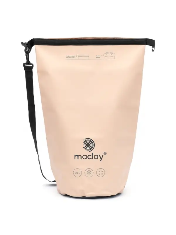 Гермомешок туристический maclay, 30 л, 500D, с лямкой, бежевый