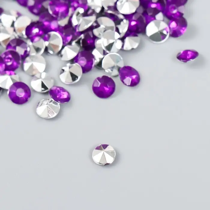 Декор для творчества в бутылочке "Стразы. Тёмно-фиолетовый" набор 250 шт d=0,6 см 4х3х3 см