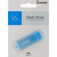 Флешка Smartbuy Twist, 16 ГБ, USB 2.0, чтение до 25 Мб/с, запись до 15 Мб/с, синяя