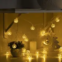 Гирлянда &laquo;Нить&raquo; 4 м с насадками &laquo;Шарик сетка&raquo;, IP20, прозрачная нить, 20 LED, свечение тёплое белое, 8 режимов, 220 В