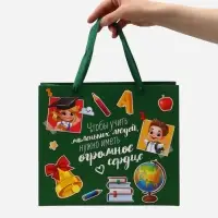 Пакет подарочный с открыткой &laquo;Лучший учитель&raquo;, 23&times;27&times;11.5 см