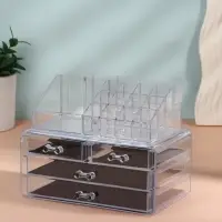 Бокс для хранения косметики, 20 секций, 22.5&times;13&times;18 см, 4 выдвижных ящика, прозрачный