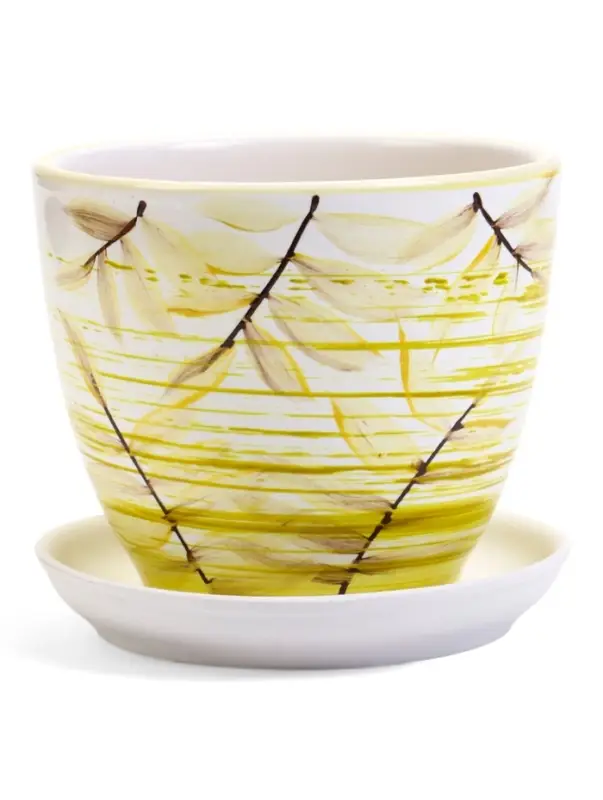 Горшок цветочный поддоном 1 л, керамика, Тропики (М) Горшок цветочный поддоном 1 л, керамика, Тропики (М)